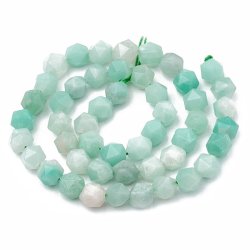 Amazonit, t&uuml;rkisfarben, grob facettiert, uneben, ca. 7x6 mm, 10 Stk