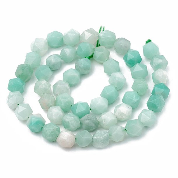 Amazonite, full strand, Amazonite, coarsly faceted bead, appx. 7x6 mm, appx. 56pcs