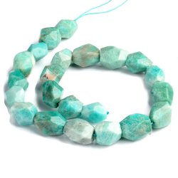 Amazonit, trkisfarben, facettiert, uneben, 20x15x12 mm, 4 Stk.