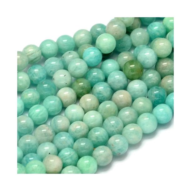 Amazonite, greenish turquoise color, round, 6mm, 10 pcs