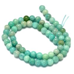Amazonit, t&uuml;rkisfarben, rund, 6 mm, 10 Stk.