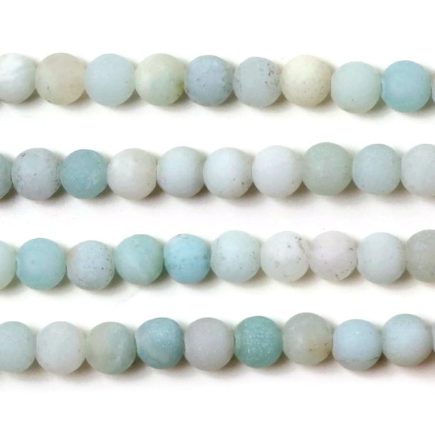 Amazonite, matte, light turquoise green color, round bead, 4mm, 20pcs