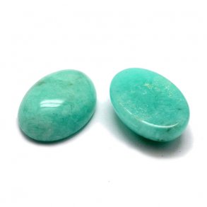 Cabochon, flache Rückseite, türkis-grün Amazonit, oval, 14x10x5 mm, 1 Stk.