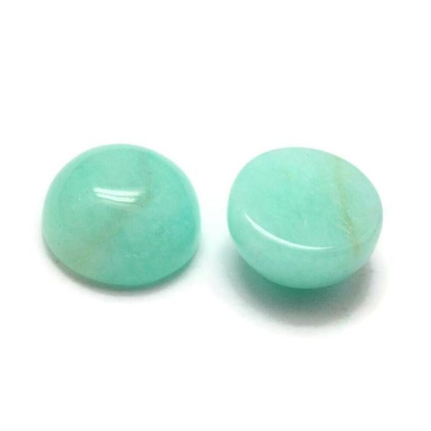 cabochon, Amazonite, turquoise-green, round, 6x3mm, 2pcs