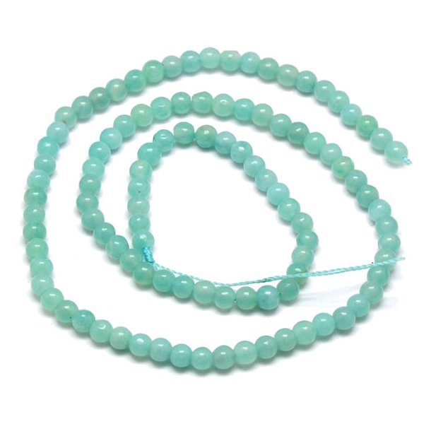 Amazonite, whole strand, bluish turquoise, round bead, 4mm, appc 125 pcs