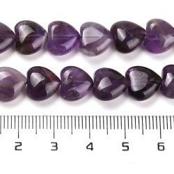 Amethyst Herz, Perle, lila, 10x10mm, 2 Stck