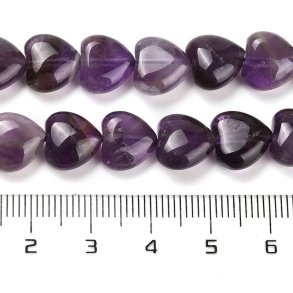 Amethyst Herz, Perle, lila, 10x10mm, 2 Stck