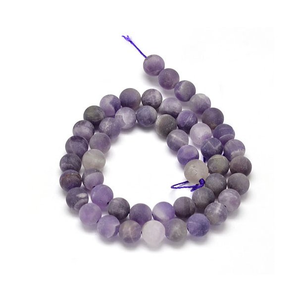Amethyst, entire strand of beads, round matt bead, 10mm, 38pcs