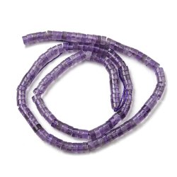 Amethyst, Heishi-Perlen, ganzer Strang, lila, rund, flach, 4,5 x 2 mm, ca. 200 Stck