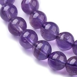 Amethyst, entire strand of beads, round bead, clear purple, 6mm, A-grade, ca. 64pcs