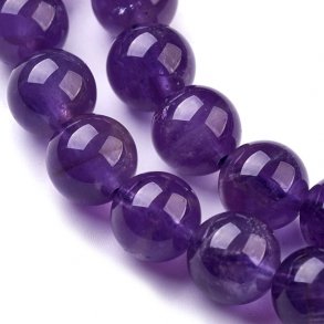 Amethyst, runde Perle, lila, 8 mm, 6 Stk.