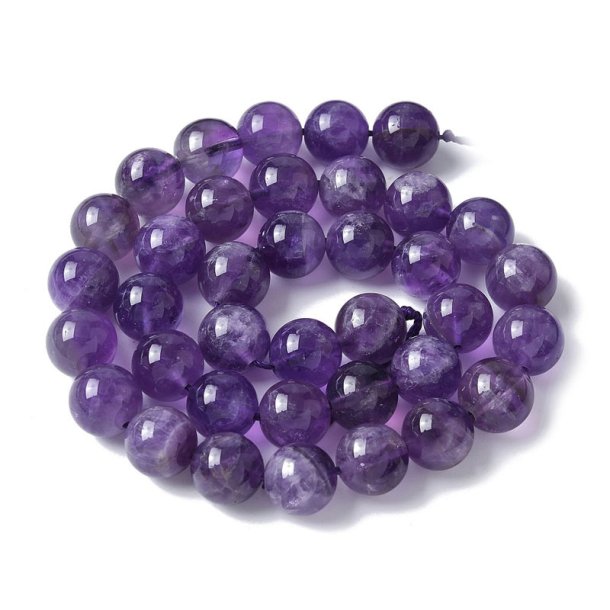 Amethyst, ganzer Strang, runde Perle, 10 mm, 39 Stk.