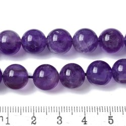 Amethyst, ganzer Strang, runde Perle, 10 mm, 39 Stk.