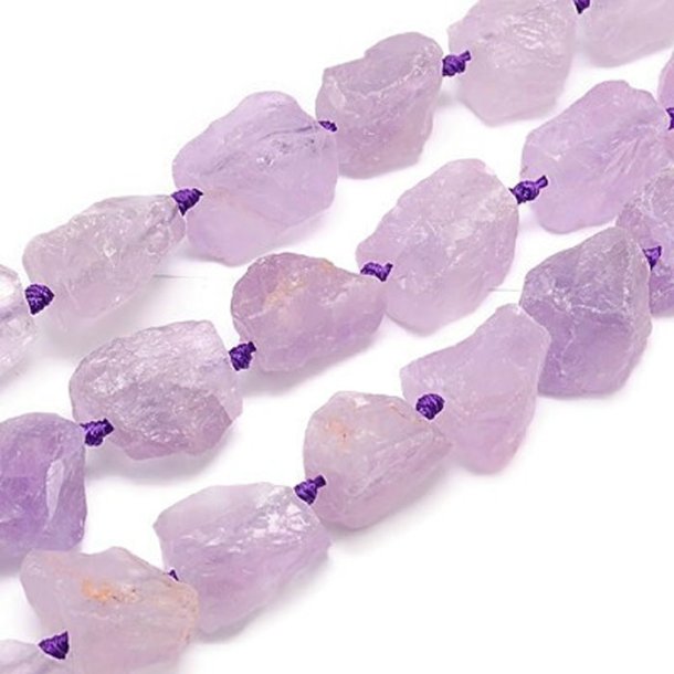 Amethyst, raw nuggets, approx. 18~35x15~26x9~21mm, 4 pcs