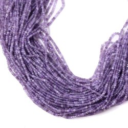 Amethyst, hellviolett, kubisch facettierte Perle, 2x2x2 mm, 20 Stck