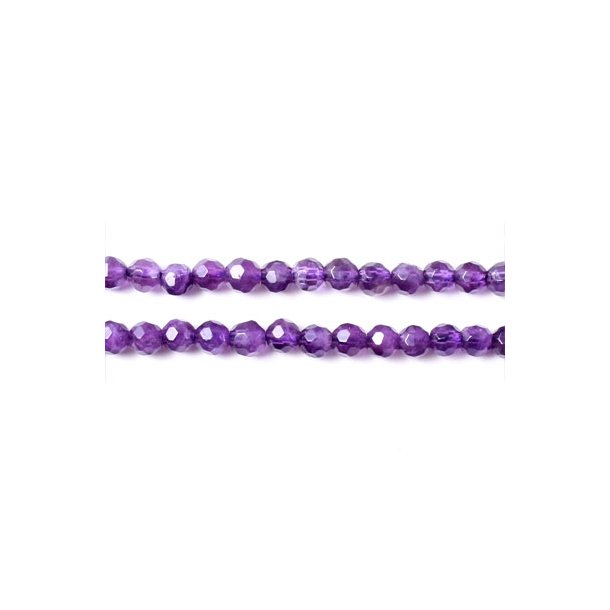 Amethyst, whole strand, round, faceted, 4-5mm, 95pcs.