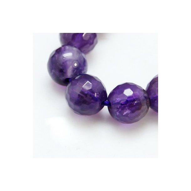 Amethyst, round bead facetted, 6mm, 6pcs.