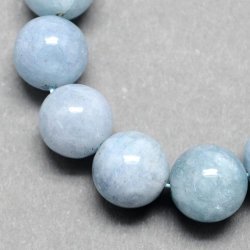 Aquamarin, runde Perle, hellblau, 8 mm, 2 Stk.