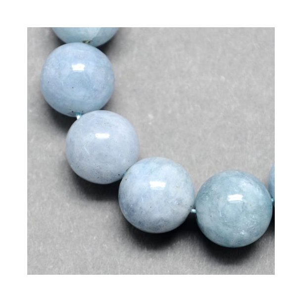 Aquamarin, runde Perle, hellblau, 8 mm, 2 Stk.