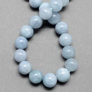 Aquamarin, halber Perlenstrang, hell blau, runde Perle, 8 mm, A-grade, 23 Stk.