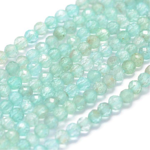 Natural apatite, faceted bead, whole strand, ca. 3mm, 145pcs.