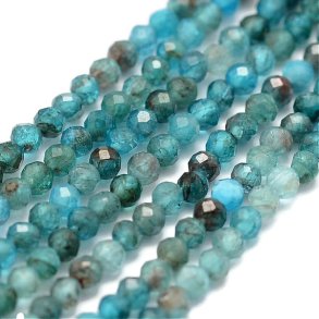 Apatite, colour improved, faceted, turquoise-blue, round, 4mm, 20pcs