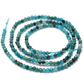 Apatit, ganzer Strang, facettiert, türkis-blau, rund, 4 mm, ca. 95 Stk.