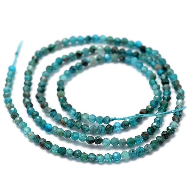 Apatite, full strand, colour improved, faceted, turquoise-blue, round, 4mm, 95pcs
