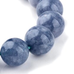 Aquamarin (imitation), Ganzer Strang, blau, runde Perle, 6 mm, 60 Stk