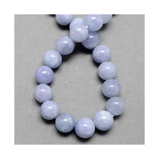 Aquamarine, imitation, full strand, dyed, round bead, grey-blue, 10mm, 39pcs.