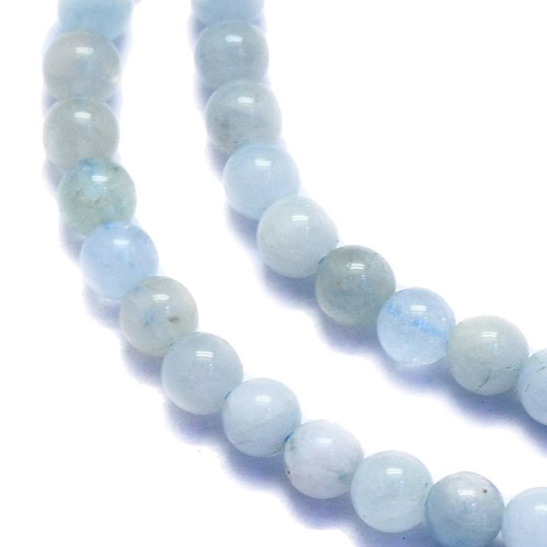 Aquamarine, round bead, light turquoise, 4mm, approx. 10pc.