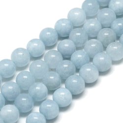 Aquamarin, Ganzer Strang, hell blau, runde Perle, 6 mm, ca. 64 Stk.
