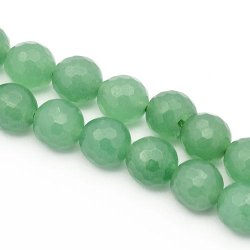 Aventurin Perle, facettiert, hellgr�n, 6 mm, 10 Stk.