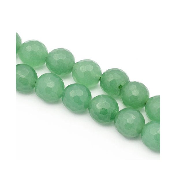 Aventurin Perle, facettiert, hellgr�n, 6 mm, 10 Stk.