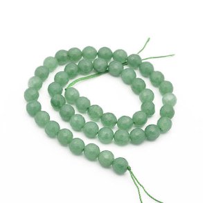 Aventurin Perle, ganzer Strang, facettiert, hellgr�n, 6 mm, 63 Stk.