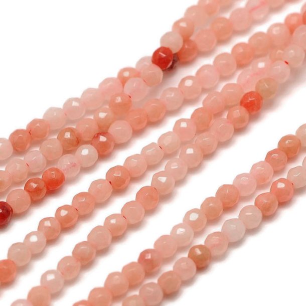 Aventurine, entire strand, faceted, pink, 3mm, 135pcs