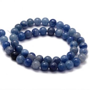 Aventurin, ganzer Strang, hellblau, rund, ca. 6,5 mm, 60 Stk.