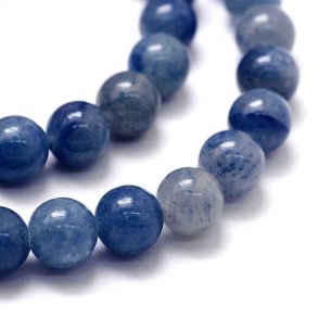Aventurin, Perle, blau, rund, 10 mm, 6 Stk.