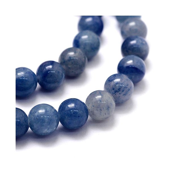 Aventurine bead, round, light blue, 7mm, 10pcs.