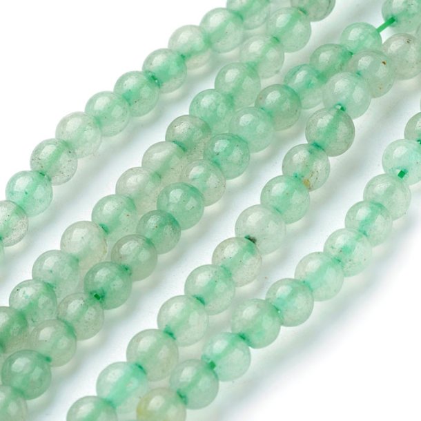 Aventurine bead, entire strand, round, light green, 4mm, appx. 90pcs