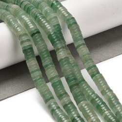 Aventurinperle, Heishi, ganzer Strang, flach rund, grn, 6x1,5 mm, ca. 235 Stck