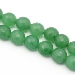 Aventurin-Perle, facettiert, rund, gr&uuml;n, 8 mm, 6 Stk.
