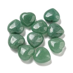 Aventurin, gr�nt hjerte, anboret, ca. 15,5x15,5x8 mm, 2 stk.