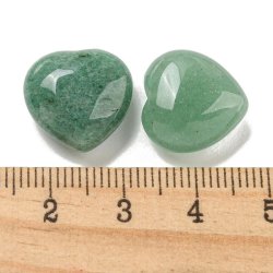 Aventurin, gr�nt hjerte, anboret, ca. 15,5x15,5x8 mm, 2 stk.