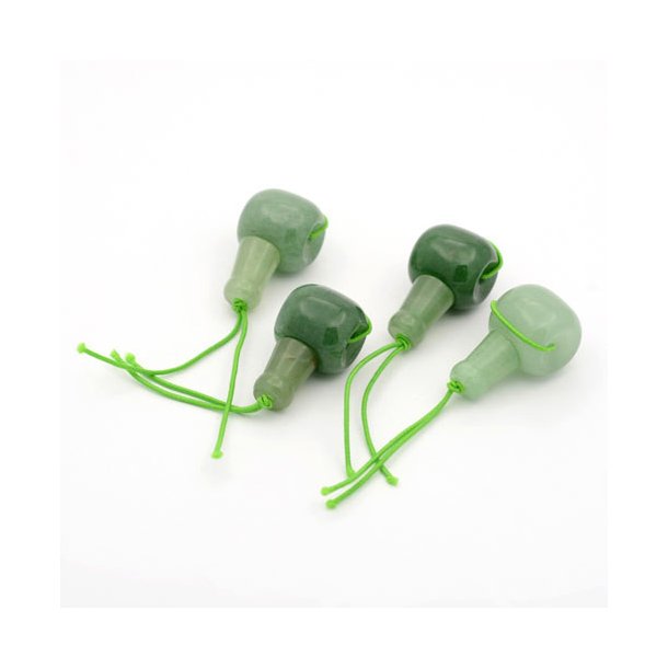 Aventurine guru bead, 3-hole, green, 22 mm, 1 set
