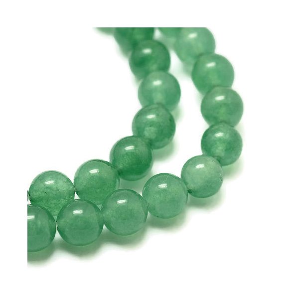 Aventurin perle, rund, lys grn, 6 mm, 10 stk