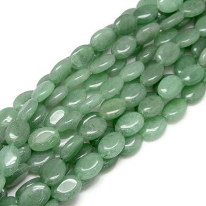 Green aventurine, oval beads, whole strand, 18x13x5mm, approx. 20 pieces.