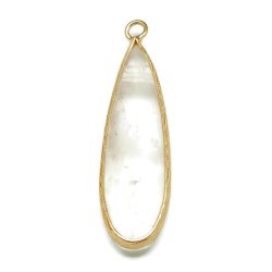 Vergoldeter Quarz-Anh&auml;nger, Quarz, Tropfen, 40x11 mm. 1 stk