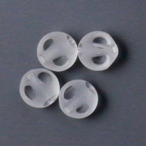 Mattierter Bergquarz, mit Flecken, rund, 10 mm, 6 Stk.