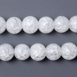 Crackle Kristall, ganzer Strang, klar, rund, 8 mm, ca. 48 Stk.